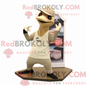 Beige spætte maskot kostume...