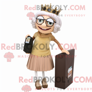 Tan Queen maskotdraktfigur...