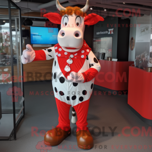 Red Holstein Cow mascot...