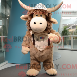 Beżowy Yak-maskotdraktfigur...