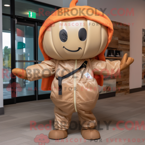 Tan Pumpkin maskot kostume...
