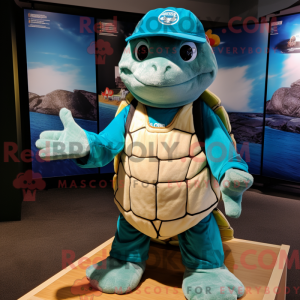 Teal Sea Turtle mascot...