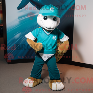 Teal Sea Turtle mascot...
