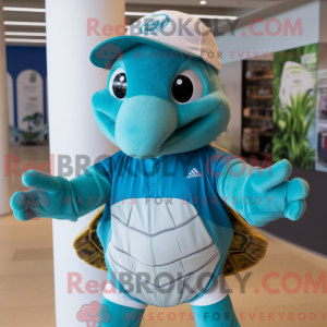 Teal Sea Turtle mascot...