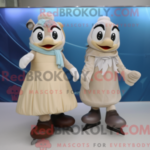 Kremowa para łyżew...