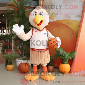 Peach Turkey mascot costume...