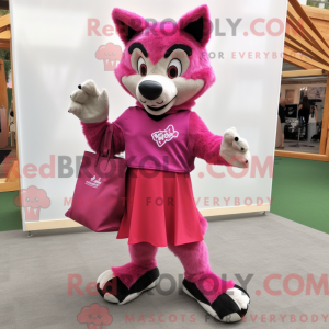 Magenta Wolf Maskottchen...