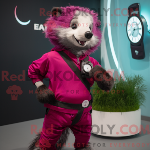 Magenta Badger mascot...