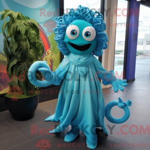 Sky Blue Medusa mascot...