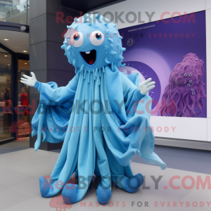 Sky Blue Medusa maskot...