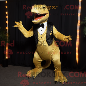 Gold T Rex mascot costume...