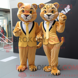 Gouden Puma-mascottekostuum...