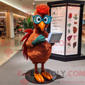 Rust Peacock mascot costume...