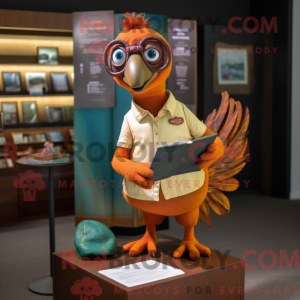 Rust Peacock mascot costume...