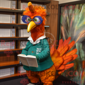 Rust Peacock mascot costume...