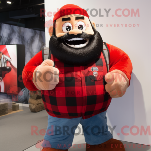 Red Strongman maskot...