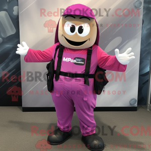 Magenta Ray mascot costume...
