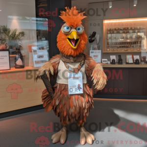 Brun hane maskot kostume...