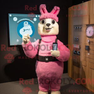 Pink Llama mascot costume...