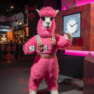 Pink Llama mascot costume...