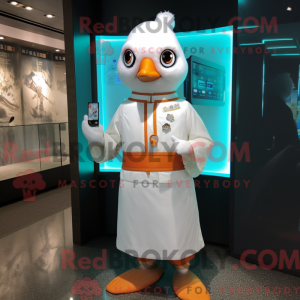 Hvid mandarin maskot...