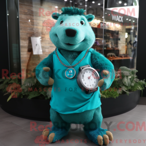 Teal Capybara mascot...