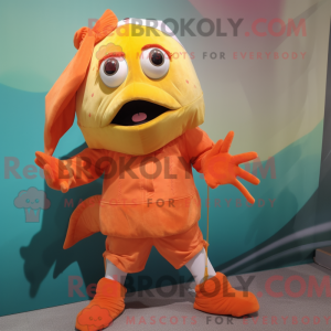 Orange Cod maskot drakt...