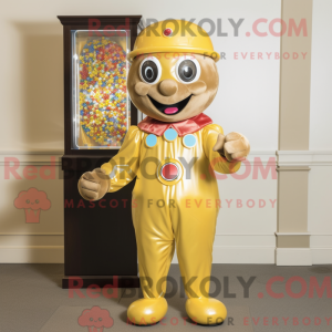 Gold Gumball Machine maskot...