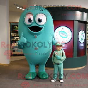 Teal Green Bean mascot...