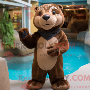 Brown Otter mascot costume...