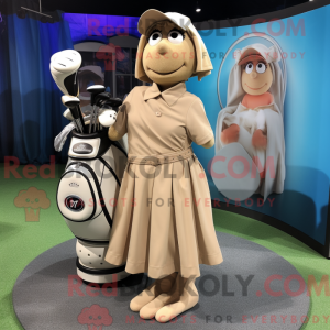 Tan Golftas-mascottekostuum...