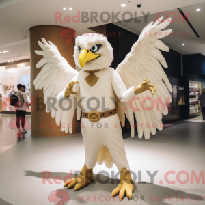 Cream Harpy mascot costume...