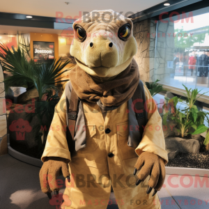 Tan Komodo Dragon mascot...
