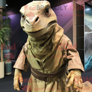 Tan Komodo Drage maskot...