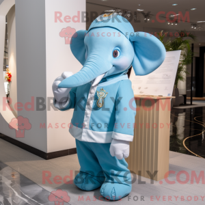 Sky Blue Elephant mascot...