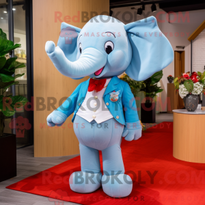 Sky Blue Elephant maskot...