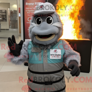 Grey Fire Eater maskot...