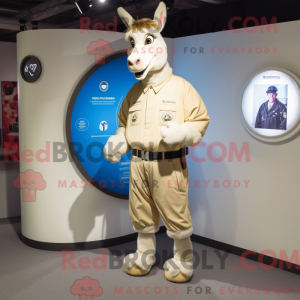 Cream Donkey maskot kostume...