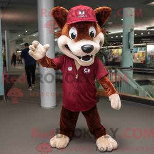 Maroon Dingo mascot costume...