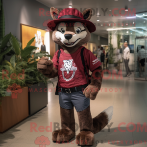 Maroon Dingo mascot costume...