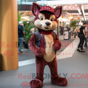 Maroon Dingo mascot costume...