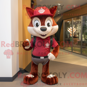 Maroon Dingo mascot costume...