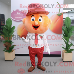 Peach Beet mascot costume...