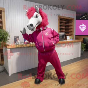 Magenta heste maskot...