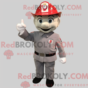 Gray Fire Fighter mascot...