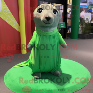 Lime Green Seal mascot...