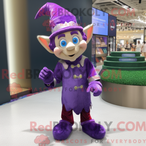 Purple Elf mascot costume...