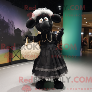 Sorte får maskot kostume...