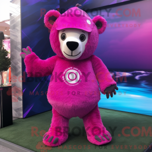 Magenta Teddy Bear maskot...