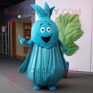 Cyan Beet maskot kostym...